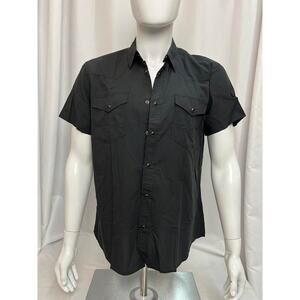 NWT! Straight To Hell‎ Open Road Black Short Sleeve Western Shirt LARGE